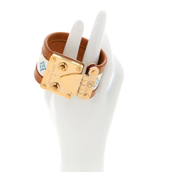 LOUIS VUITTON Monogram Multicolor S Lock Bracelet White