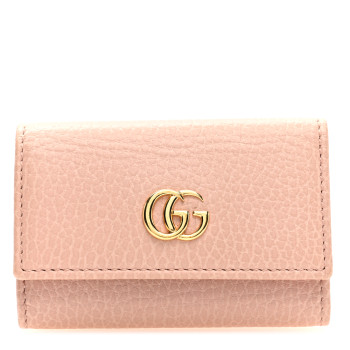 GUCCI Dollar Calfskin GG Marmont 6 Key Holder Perfect Pink