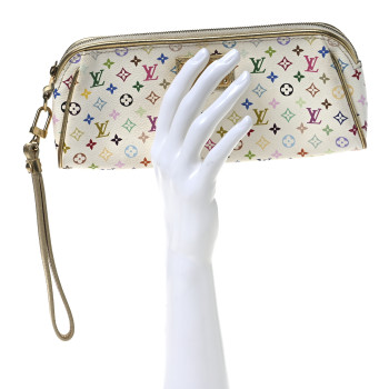 LOUIS VUITTON Monogram Multicolor Kate Clutch White