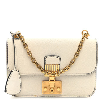 CHRISTIAN DIOR Canyon Grained Lambskin Small Dioraddict Flap Bag Ivory