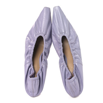 BOTTEGA VENETA Crushed Nappa Glitter Plexiglass Almond Pumps 40 Lilac