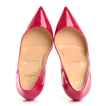 CHRISTIAN LOUBOUTIN Patent Pigalle Follies 100 Pumps 36 Ultra Rose