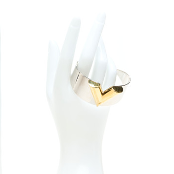 LOUIS VUITTON Metal Essential V Cuff Silver