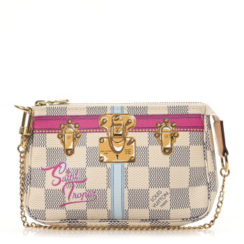 LOUIS VUITTON Damier Azur Summer Trunks Saint Tropez Mini Pochette Accessories