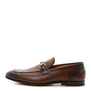 GUCCI Betis Glamour Calfskin Horsebit Mens Jordaan Loafers 9 Fondente