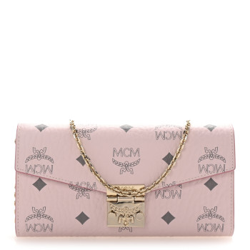 MCM Visetos Large Patricia Wallet On Chain Soft Pink