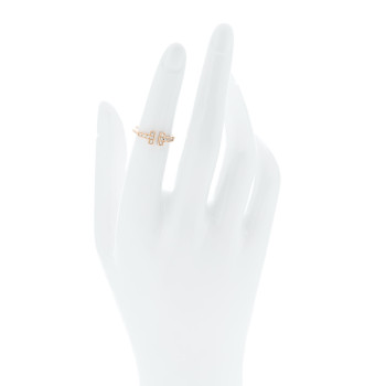 TIFFANY 18K Rose Gold Diamond T Wire Ring 49 5