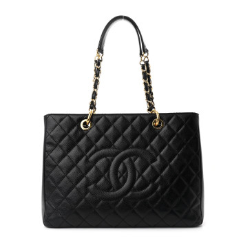 CHANEL Caviar Quilted Grand Shopping Tote GST Black