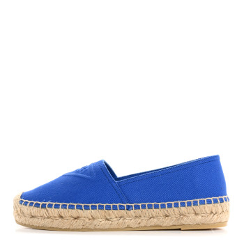 PRADA Canvas Triangle Logo Espadrilles 35 Azzurro