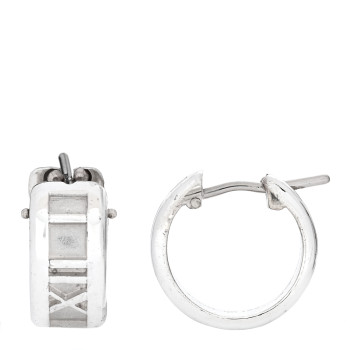TIFFANY Sterling Silver Small Atlas Hoop Earrings