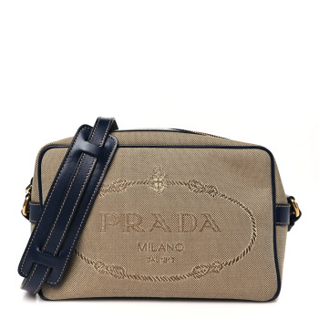 PRADA Jacquard Logo Camera Bag Corda Baltico