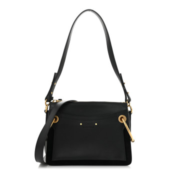 CHLOE Calfskin Suede Small Roy Bag Black