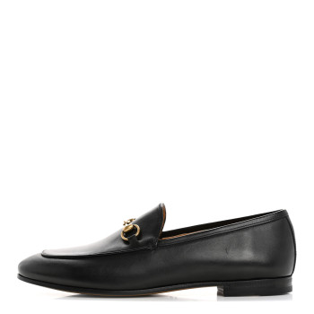 GUCCI Calfskin Womens Jordaan Loafers 39 Black