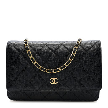 CHANEL Caviar Quilted Wallet On Chain WOC Black