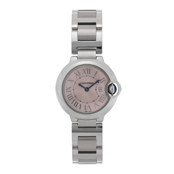CARTIER Stainless Steel 28mm Ballon Bleu De Cartier Quartz Watch Pink