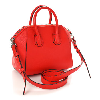 GIVENCHY Sugar Goatskin Mini Antigona Pop Red
