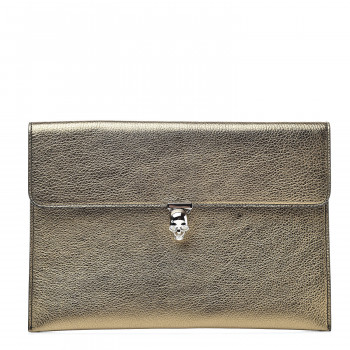 ALEXANDER MCQUEEN Metallic Calfskin Skull Envelope Clutch Gold ALEXANDER MCQUEEN Metallic Calfskin Skull Envelope Clutch Gold