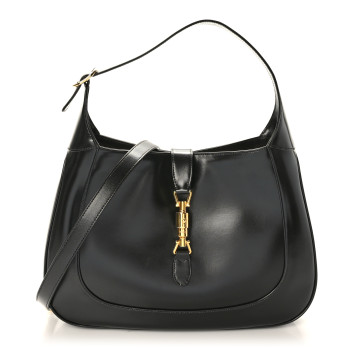 GUCCI Boarded Dyana Lux Calfskin Medium Jackie 1961 Hobo Black