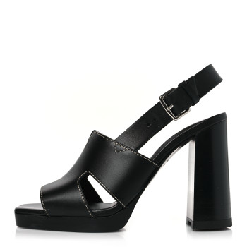 セール【HERMES】Sandali Eris 90 HERMES Calfskin Eris 90 Sandals 37 Black 1467476 | FASHIONPHILE