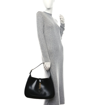 GUCCI Boarded Dyana Lux Calfskin Medium Jackie 1961 Hobo Black