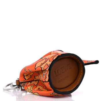 ポーチ LOEWE Elephant Coin Purse in Flr Orange LOEWE Calfskin Elephant Coin Purse Bag Charm Key Holder