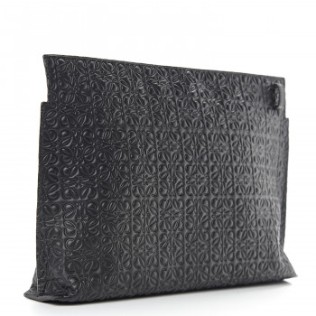 ポーチ LOEWE  Loewe Embossed T-Pouch in Black LOEWE Calfskin Embossed Mini Repeat T Pouch Black 1630633