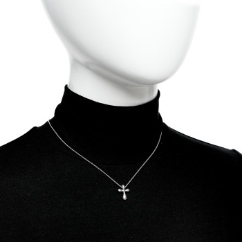 TIFFANY Sterling Silver 12mm Elsa Peretti Cross Pendant Necklace