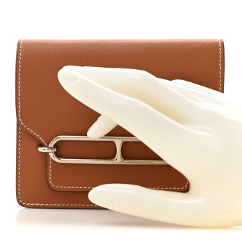 HERMES Evercolor Roulis Slim Wallet Gold