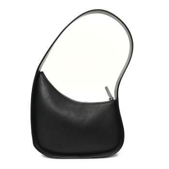 THE ROW Smooth Calfskin Half Moon Shoulder Bag Black