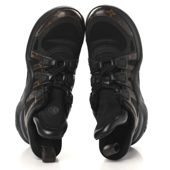 LOUIS VUITTON Calfskin Patent Monogram LV Archlight Sneakers 39 Black