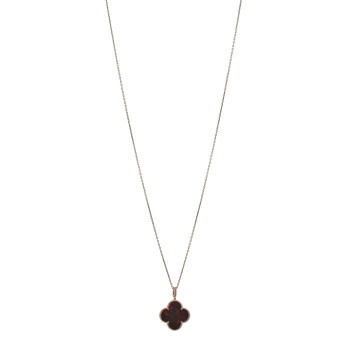 VAN CLEEF & ARPELS 18K Rose Gold Letterwood Magic Alhambra Long Necklace