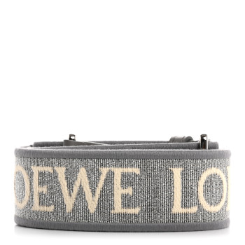LOEWE Calfskin Jacquard Anagram Strap Silver