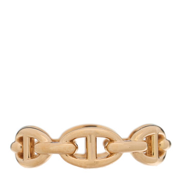 HERMES 18K Rose Gold PM Chaine d'Ancre Enchainee Ring 58 8.25