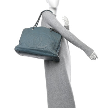 CHANEL Caviar Quilted Timeless CC Tote Blue