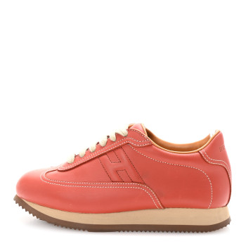 HERMES Calfskin Womens Quick Sneakers 36.5 Red