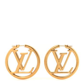 LOUIS VUITTON Metal Louise Hoop Earrings Gold