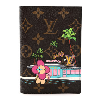 LOUIS VUITTON Monogram 2021 Christmas Animation Hollywood Passport Cover Fuchsia