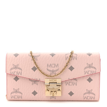 MCM Visetos Large Patricia Wallet On Chain Soft Pink