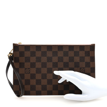 LOUIS VUITTON Damier Ebene Neverfull MM GM Pochette Rose Ballerine