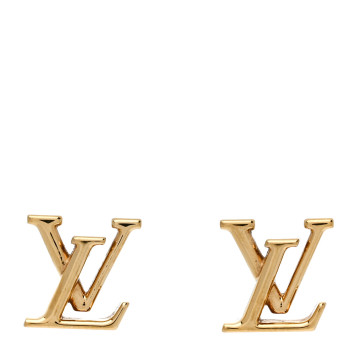 LOUIS VUITTON Metal Enamel LV Iconic Earrings Gold