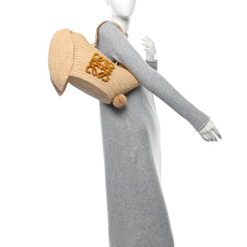 LOEWE Raffia Small Bunny Basket Tote Bag Natural