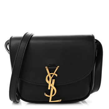 SAINT LAURENT Smooth Calfskin Classic Monogram Small Kaia Satchel Black