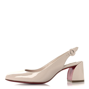 CHRISTIAN LOUBOUTIN Patent So Jane Sling 55 Pump 38 Leche