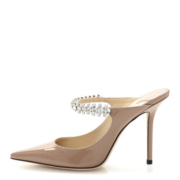 JIMMY CHOO Patent Crystal Bing 100 Pumps 36.5 Ballet Pink