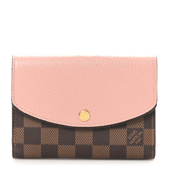 LOUIS VUITTON Damier Ebene Normandy Compact Wallet Rose Ballerine