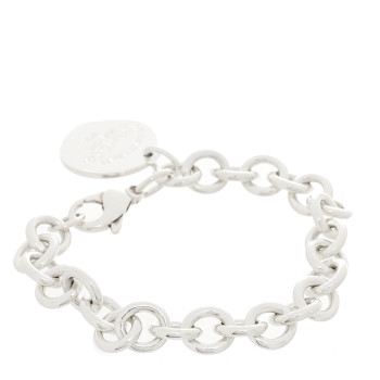 TIFFANY Sterling Silver Return to Tiffany Round Tag Charm Bracelet