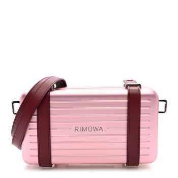 CHRISTIAN DIOR X RIMOWA Aluminum Personal Clutch On Strap Rose