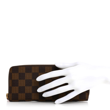 LOUIS VUITTON Damier Ebene Clemence Wallet Cherry