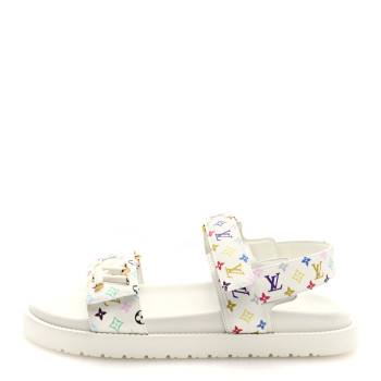 LOUIS VUITTON LV X TM Monogram Multicolor LV Sunset Flat Comfort Mule 39 White