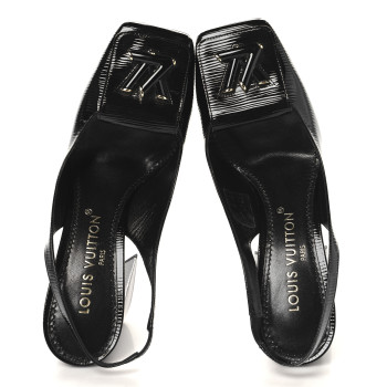LOUIS VUITTON Electric Epi Shake Slingback Pumps 38 Black
